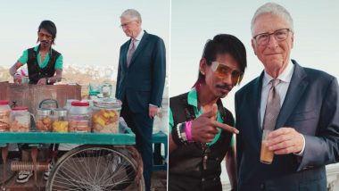 Bill Gates' Tea Time in India: Microsoft Co-Founder Enjoys Cup of Chai from Famous Dolly Chaiwalla, Video Goes Viral